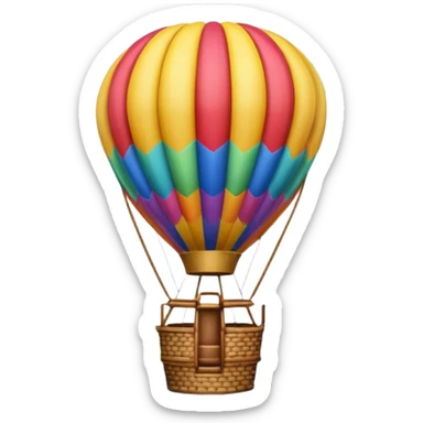 Hot air balloon above scenic water views sticker
