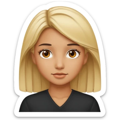 sarı kıza kahverengi göz sticker