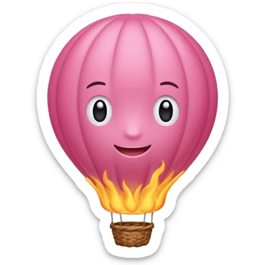 Balão de ar quente rosa sticker