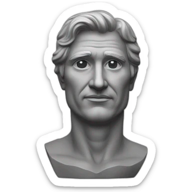 estátua igual de humano. Realista. Destaque para a nadega. Homem romano. Dos pés a cabeça, sem roupa. sticker