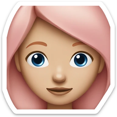 Girl with straight ginger hair and blue eyes and pink top sticker