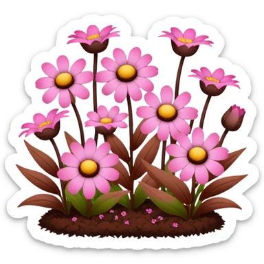 pink and brown garden sticker