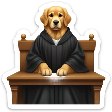 Golden retriever as Judge sticker