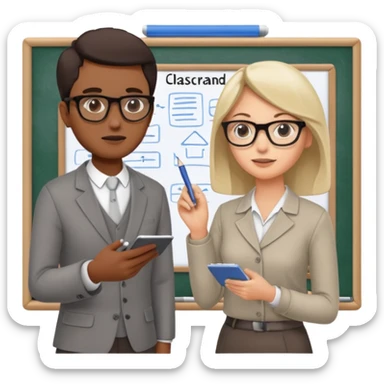 woman and man that plan their habits sticker