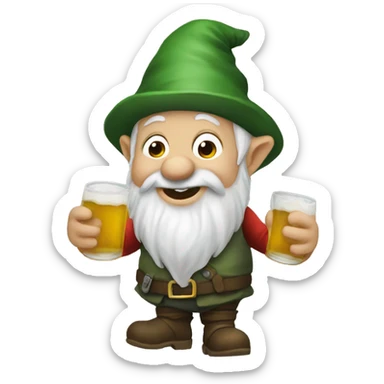 Drunk gnome sticker
