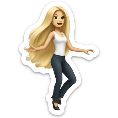 white woman with long blonde hair salsa dancing  sticker