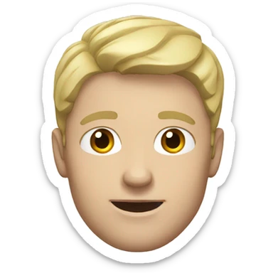 White man showing automisation sticker