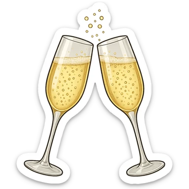 champagne glasses clinking sticker