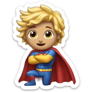 Superhéroe con capa sacando pecho sticker