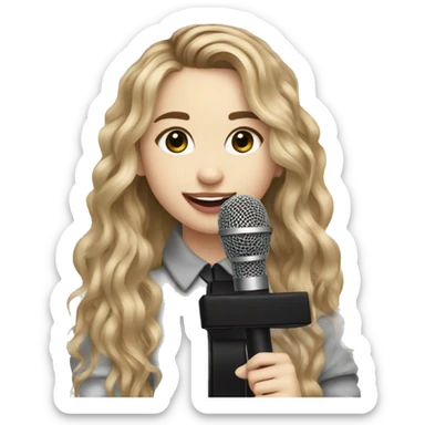 sabrina carpenter with a microphone sticker