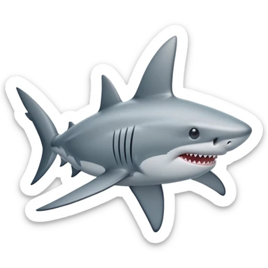 shark with middle fin up sticker