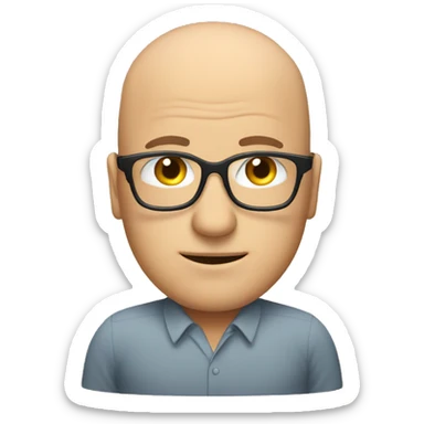 glasses, male pattern baldness, middle-aged man, self employed sticker