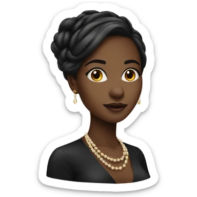 Elegant black girl sticker