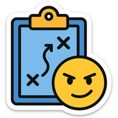minimal modern icon representing the phrase 'I didn’t go on purpose — it was my plan' using a clever visual metaphor sticker