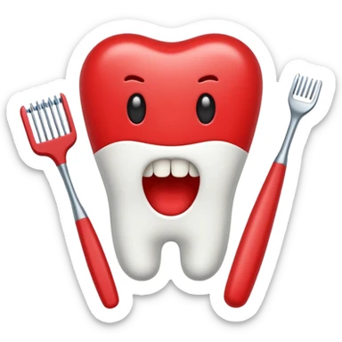 cepillo de dientes rojo sin cara sticker