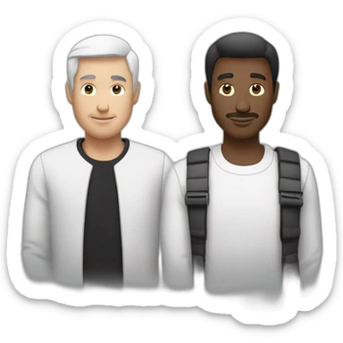 Un homme noir et un homme blanc qui ce serre la main sticker