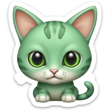 Gato bebe marciano verde sticker