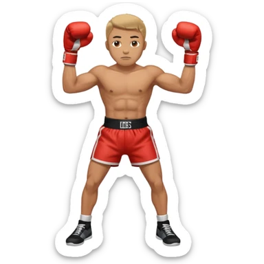 guy workout boxing full body shirt on  sticker