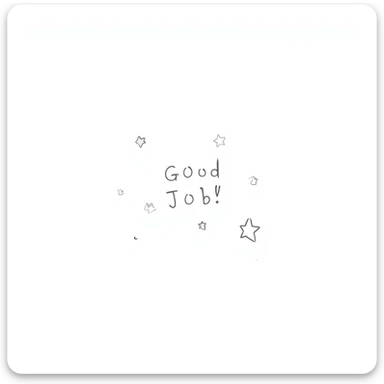 Hand drawn certificate with "Good Job!" text and stars sticker
