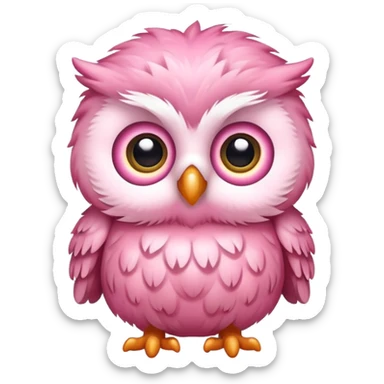 cute pink baby owl sticker