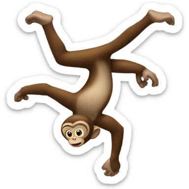 Monkey doing a backflip sticker