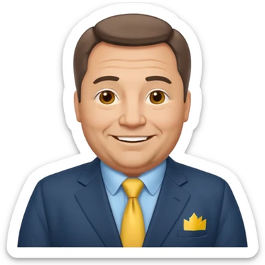 A middle-aged Ukrainian man in a suit and a bit overweight sticker