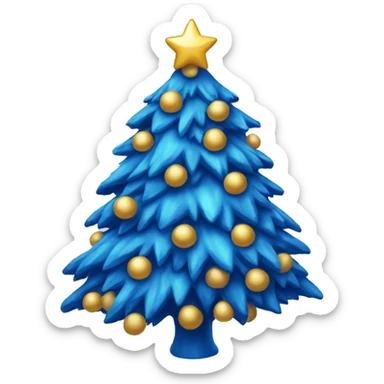 Blue Christmas tree  sticker