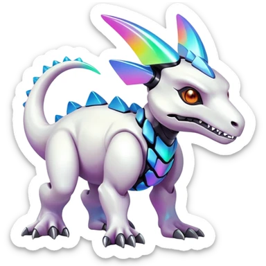  exotic colorful futuristic modern cyber-Cubone-Fakémon-Digimon-Trico-Vernid-creature sticker