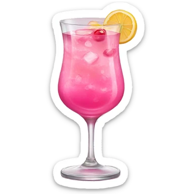 a glass of pink cocktail sticker