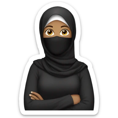 woman with hijab and niqab sticker