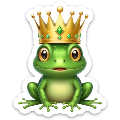 frog with a crown sticker