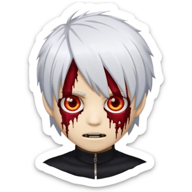 emoji de zumbi com cabelo emo do ken kanek sticker