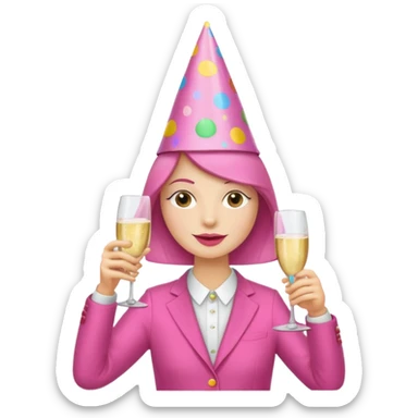 cheers spam pink champagne glases clink sticker