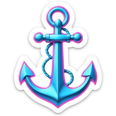 A neon cyberpunk anchor sticker
