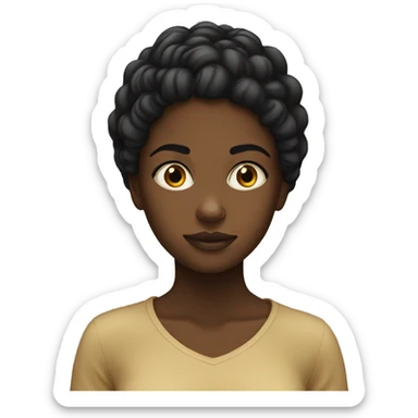 Black girl staring at white girl sticker