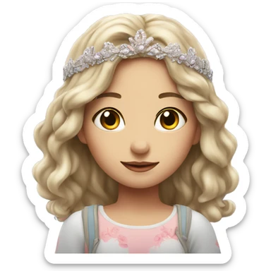 dreamy outdoor portrait of girl with diadem sticker