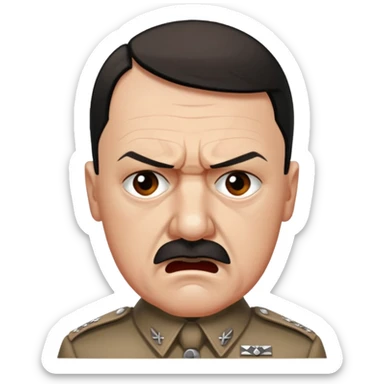 Asker üniformalı çok çok sinirli bir adolf hit sticker