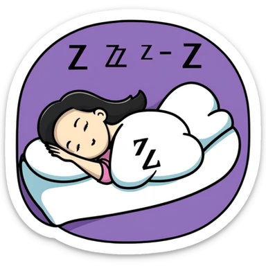 girl sleeping with Z symbols floating above her sticker