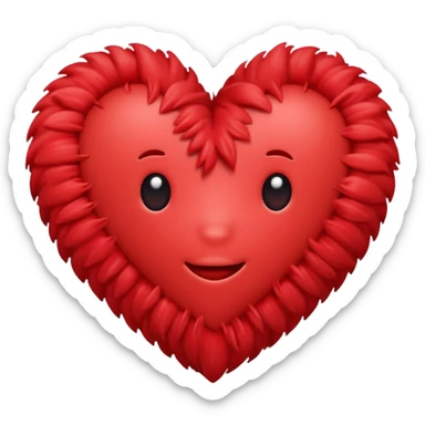 Fuzzy heart sticker