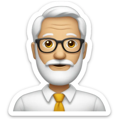 abuelo de barba entera muy corta y lentes redondos sticker