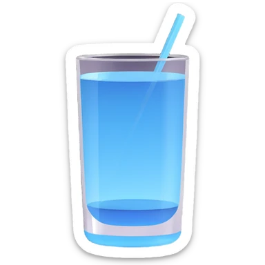  glass with water and without nothing sticker