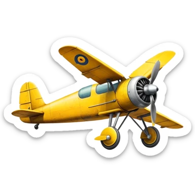 yellow propeller plane sticker