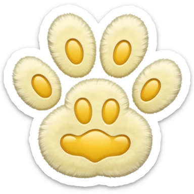 a pale pastel yellow pawprint sticker
