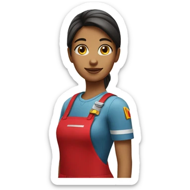 girl McDonalds worker sticker