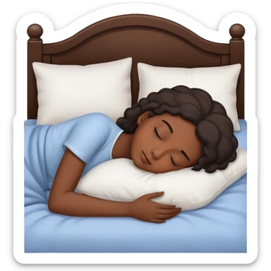 Black girl sleeping in bed sticker