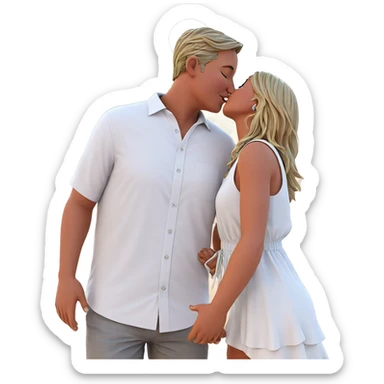 romantic sunset ocean kiss sticker