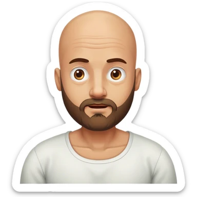 bald guy with beard shrugging his shoulders sticker