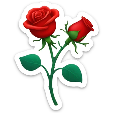 Red heart with red rose sticker