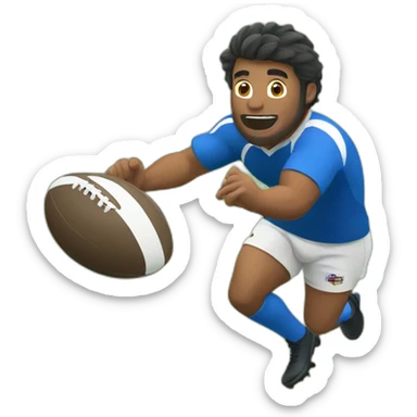 Rugbyman playing rugby animated sticker