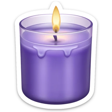 Lavender candle – purple wax in frosted glass jar sticker